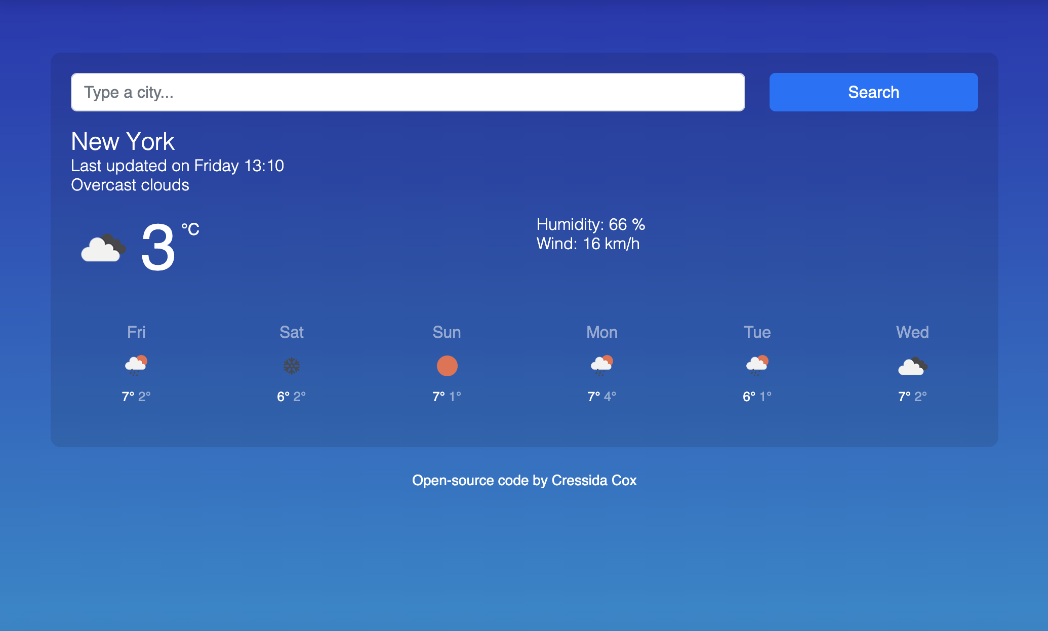 Vanilla JS Weather App