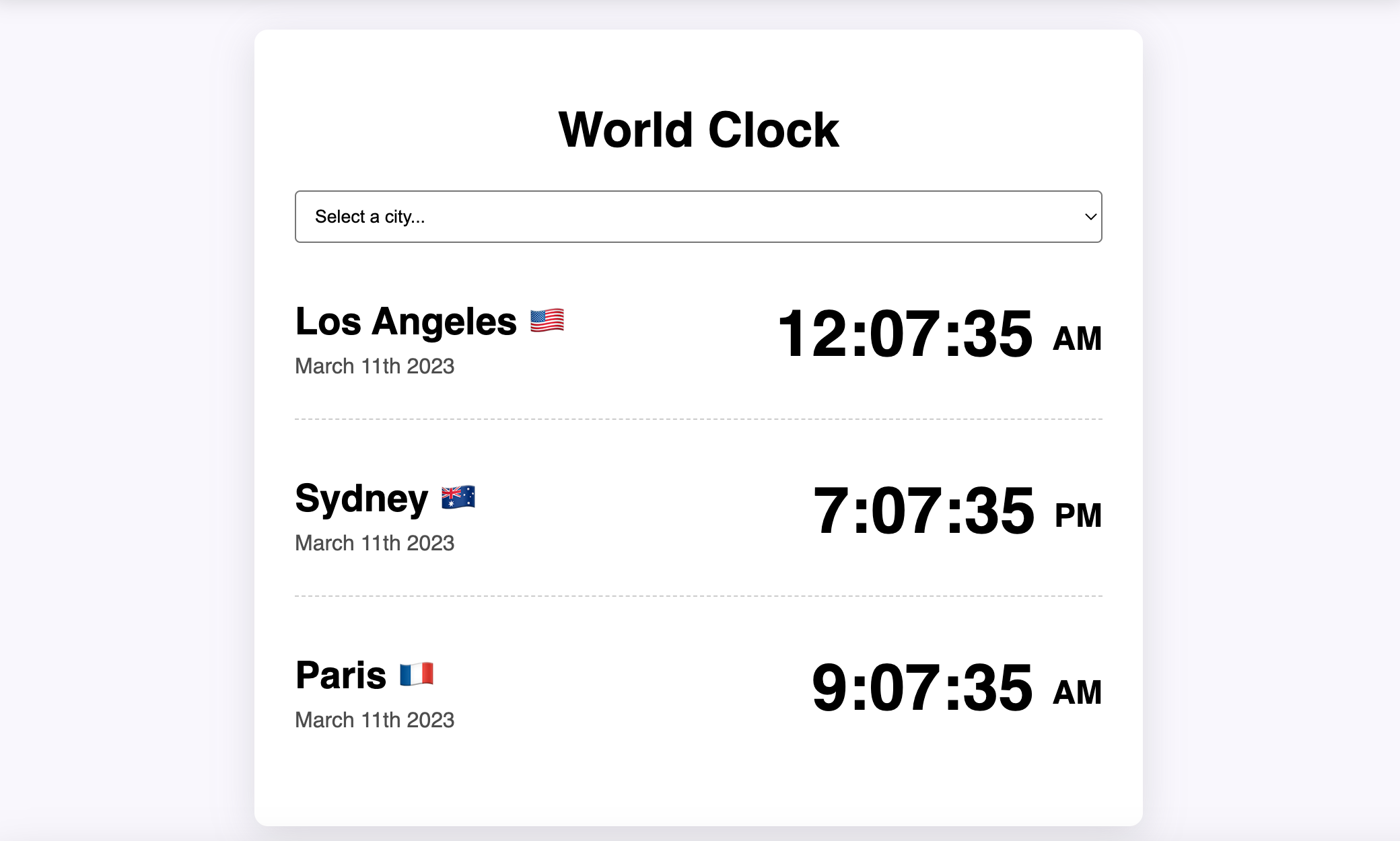 World Clock